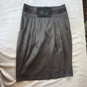 Elegant Gray Pinstripe Skirt